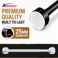 ARODDY 1300+ Clients Tringle à rideau à tension sans perçage avec verrouillage interne 25 mm, 0,7-1,2 m, en acier au carbone antirouille à paroi épaisse