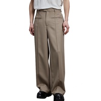 Pantalon de Costume Homme en Twill de Haute Qualité, Style Décontracté, Plissé Classique avec Plis Centraux et Surpiqûres – Vente en Gros