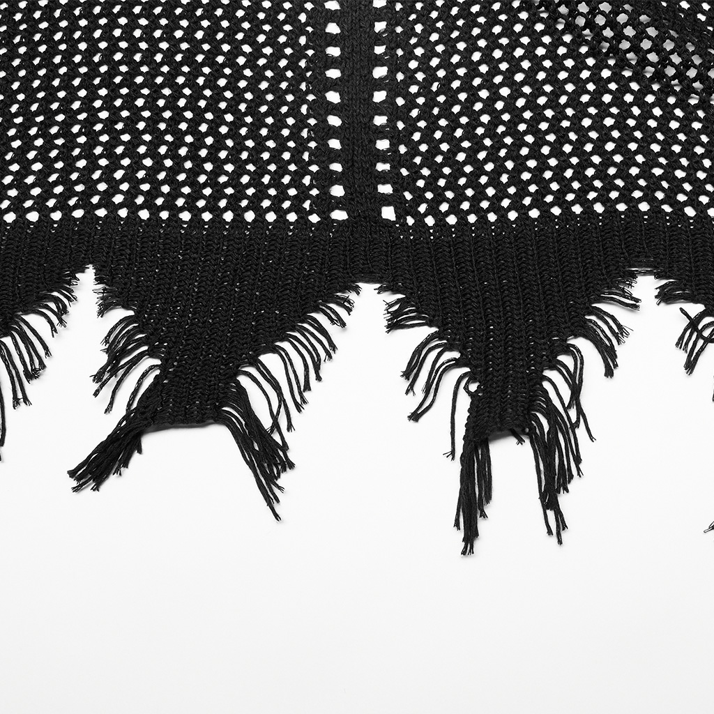 Punk Rave WQ-631LQF 2023 women sexy large V-neck the post-apocalyptic techwear style knitted hollow out one-piece vest dress