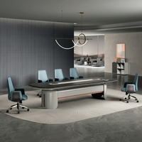 Bureau de direction moderne, bureau de luxe en bois, dimensions personnalisées, table de conférence haut de gamme avec prise électrique intégrée