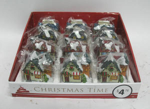 Maison verte d'arbre de Noël de LED de résine faite à la main avec le train de père Noël mouvement de scène de X'mas transparent-fonction rotative - Product Image 5