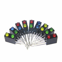 Support de lampe LED avec lumières, mise en évidence rouge et verte de 3mm (bloc 2 trous carrés noirs lampadaire) pieds pliés à 90 degrés