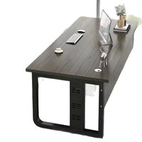 Bureau de direction moderne et minimaliste avec armoire latérale et serrure, en bois, résistant aux taches et à la saleté