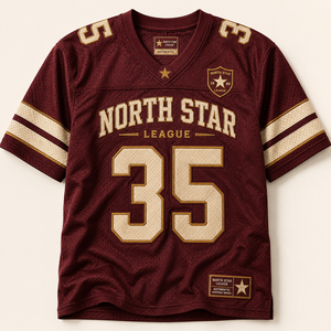 Maillot de football américain vintage imprimé sur mesure, style universitaire, manches courtes, coupe oversize, vêtement de supporter athlétique, streetwear pour le jour du match - Product Image 2