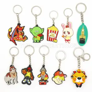 Personalized Promotion Gift Plastic Keychain Cute Cartoon Anime Rubber Pvc Keychain Custom Logo 2d 3d Soft Pvc Rubber Key Chains