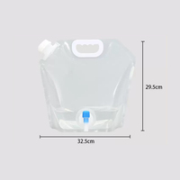 Pochette debout portable de grande capacité pour l'extérieur, seau en plastique pliable et sécurisé pour l'emballage du lait et des aliments