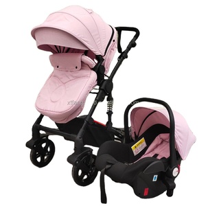 New Model Cotton 300D Linen Girls <b>Toddler</b> 3-in-1 Two Way Push Reversible Pram with Rain Cover Foldable - Product Image 1