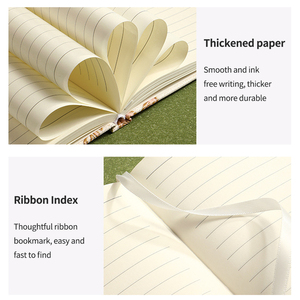 Carnet Organiseur/Agenda A5 Écologique et Élégant en Tissu Jacquard Coton Brocart Lys avec Fil Argenté et Doré – Idéal pour Cadeau (Vente en Gros) - Product Image 5