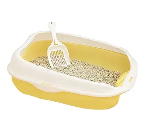 Caja de arena para gatos, orinal portátil, extraíble, semicerrada, para gatos, orinal, inodoro