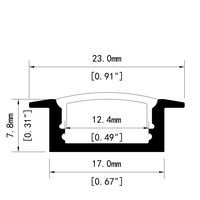 Profilé LED en aluminium à plâtre Canal LED mince encastré en aluminium avec bride pour bande LED
