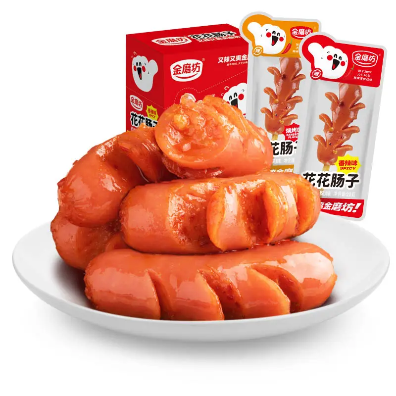 Wholesale Instant Hot Dogs Casual Snacks Mini Ham Sausage Meat Snacks Flowering bratwurst 20g