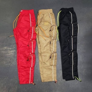 Customize Men Stacked Sweat <b>Pants</b> Woven <b>Cargo</b> Slim Fit <b>Pant</b> With <b>Stretch</b> Nylon Spandex Fabric - Product Image 2