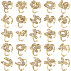 แหวนแฟชั่นประดับตัวอักษรภาษาอังกฤษ26นิ้วทำจากฟองลูกโป่งปรับขนาดได้ - Product Image 5