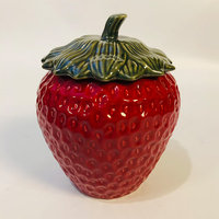 Mignon pot de stockage de fraises en céramique personnalisé pot de friandises pour biscuits avec couvercle boîte de stockage des aliments en porcelaine