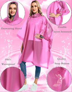 Ponchos de pluie personnalisables, imperméables et durables, style cape, avec logo personnalisé, motif imprimé jetable pour le travail et les voyages - Product Image 6