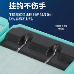 Caja de anzuelos de pesca Boyuan, estuche de almacenamiento compacto de plástico para organización de aparejos de pesca al aire libre, caja auxiliar ultracorta azul - Product Image 5