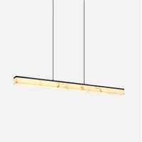 Lampe suspendue de restaurant en albâtre de luxe moderne, décoration minimaliste pour la maison, lustre en marbre, luminaires suspendus