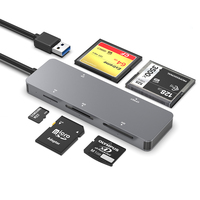 Lector/Grabador de Tarjetas Multifunción USB a CFast de Alta Velocidad 5Gbps 5 en 1, Instalación Externa, Compatible con Tarjetas CF, SD, TF, XD, MMC
