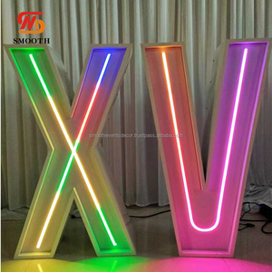 Luces LED RGB con Letras XV para Decoración de Eventos, Fiestas y Fondos de Boda - Product Image 1