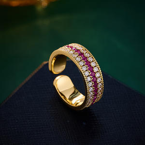 Pequeño <span class=keywords><strong>Libro</strong></span> Rojo moda explosiva exquisita incrustaciones <span class=keywords><strong>de</strong></span> circón brújula apertura ajustable anillo <span class=keywords><strong>de</strong></span> dieta - Product Image 1