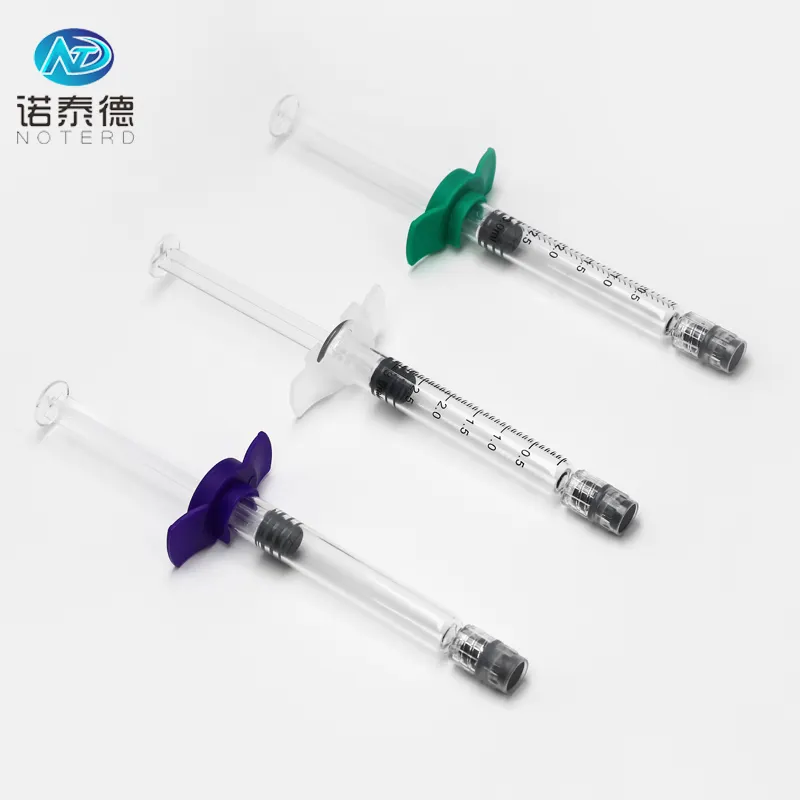 Medical grade beauty syringes 1ml 3ml 5ml glass syringe for hyaluronic acid