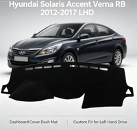 Sonnenblockierender, blendfreier, rutschfester Luxus-Armaturenbrett-Teppich aus Polyester für Hyundai Solaris Accent Verna RB 2012-2017