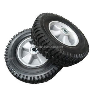 Pneus en caoutchouc Semi-solide de 10x2.5 cm, jantes plates sans pneus de 10x2.5 pouces pour tondeuse <span class=keywords><strong>à</strong></span> gazon, moyeu en plastique - Product Image 5