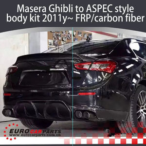 Kit de Carrocería para Masera Ghibli Estilo <span class=keywords><strong>ASPEC</strong></span> 2011y~ Material de Fibra de Carbono y FRP, Lip Delantero, Faldones Laterales, Difusor, Capó, Alerón - Product Image 3