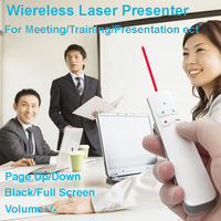 Présentateur Laser Rechargeable présentation PPT télécommande USB sans fil pointeur Powerpoint stylo contrôle du Volume présentation pointeur rouge