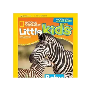Kustom kualitas tinggi Glossy Hardcover warna-warni nasional geografis anak-anak cetak majalah untuk anak-anak pendidikan karton hewan