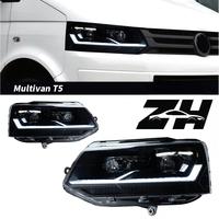 Ensemble de phares de remplacement pour Volkswagen Multivan T5 2010-2015, mise à niveau aftermarket, phares LED, clignotants séquentiels, feux de jour (DRL)