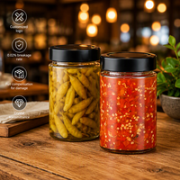 Pot en verre personnalisé avec autocollant, petit, à large ouverture, anti-UV, pour aliments, miel, confiture, épices, avec couvercles en céramique