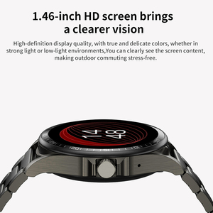 Definite M11 Smart <b>Watch</b> F36B 1.46-Inch HD TFT Display Stainless Steel Band Touchscreen Heart Rate Tracker Unisex Round Case - Product Image 2