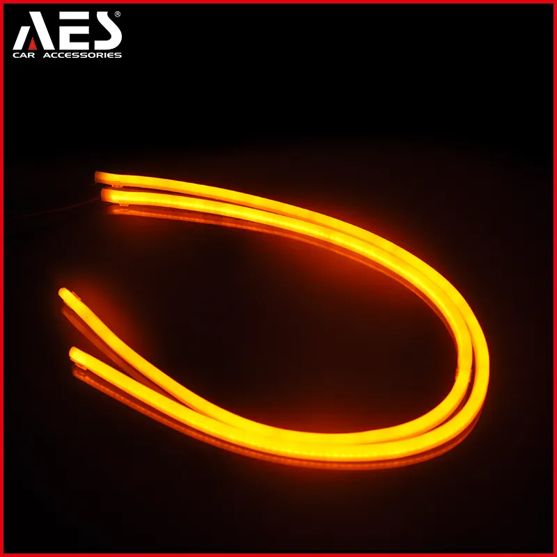 AES Led Flessibile DRL Led Strip60cm/85 centimetri, bianco, giallo led bar ha condotto la luce corrente di tempo di giorno