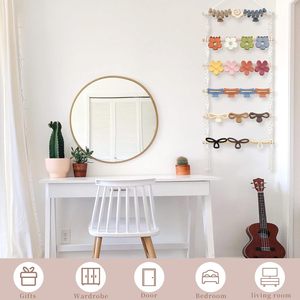 Organisateur mural en macramé pour pinces à cheveux, style bohème, pour femmes et filles, à suspendre sur une porte ou un placard - Product Image 4
