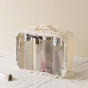 กระเป๋าเครื่องสำอางเดินทางกันน้ำพกพาได้ใสมีซิป - Product Image 5