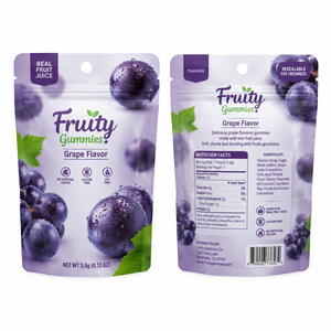 Sachet d'emballage alimentaire composite avec surface imprimée en héliogravure pour fruits lyophilisés croustillants, emballage de nourriture sèche, sachet de noix de cajou - Product Image 1