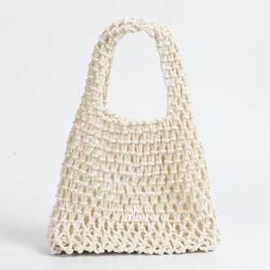 <span class=keywords><strong>Sac</strong></span> à main en <span class=keywords><strong>crochet</strong></span> métallique avec logo personnalisé, en coton, fait à la main, carré granny, pour femmes, été, plage, voyage - Product Image 6