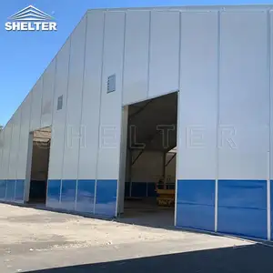 Shelter-Structure Project In Chile 40x80m 25x100m Aluminum Frame Sandwich Panels Semi-Permanent Industrial Warehouse Storage