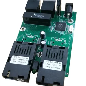 BiDi Singlemode 2 SC Ports Fiber Media Converter Gigabit Single SC To 2 10/100/1000M RJ45 Ports Built-in Singlemode Module