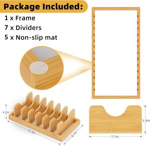 Portabicchieri in bambù regolabile porta cassetti portaoggetti per <span class=keywords><strong>pentole</strong></span> padelle - Product Image 4
