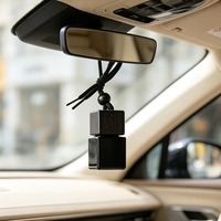 Bouteille diffuseur de parfum pour voiture en verre suspendu avec bouchon en bois noir de 8 ml, vente en gros, pour huiles essentielles et désodorisants