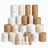 Tubes en carton ronds en cuir de vachette estampé or pour contenants de crème solaire, brillant à lèvres et crème pour le visage – Vente en gros