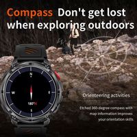 HT33 1100mAh IP68 impermeable Smartwatch para hombres 1,7 pulgadas IPS pantalla al aire libre linterna Smartwatch BT llamada Batería grande Smartwatch