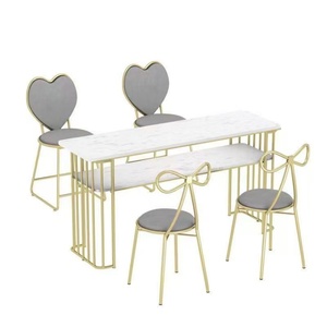 Table à ongles en marbre de style nordique luxueux, simple et moderne, pour le loisir - Product Image 6