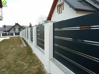 Clôture de jardin semi-privée personnalisée, noire et grise, panneaux de clôture extérieure