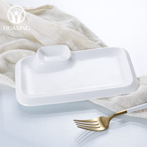 Assiette rectangulaire en <span class=keywords><strong>porcelaine</strong></span> blanche en gros, OEM, pour le <span class=keywords><strong>petit</strong></span>-<span class=keywords><strong>déjeuner</strong></span> - Product Image 2