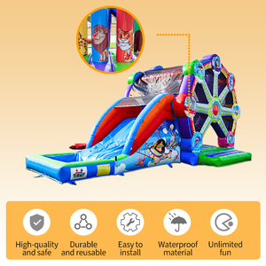 Castillo Inflable de Spider-Man con Tobogán y Rueda de la Fortuna, de Uso Comercial, Casa de Brinco de PVC para Niños, Fácil de Instalar - Product Image 2