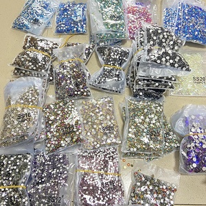 คริสตัลแวววาวทรงกลม SS6-SS20พลอยเทียมด้านหลังแบนอุปกรณ์ทำเล็บจำนวนมากแบบทำมือ - Product Image 5