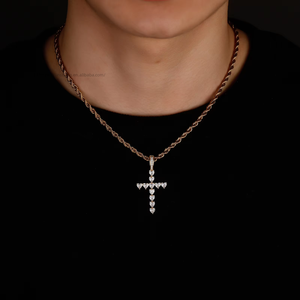Copper Sporty Heart-Shaped <b>Cross</b> Pendant Simple Fashionable Accessory Men Women Versatile <b>Chain</b> Live - Product Image 1
